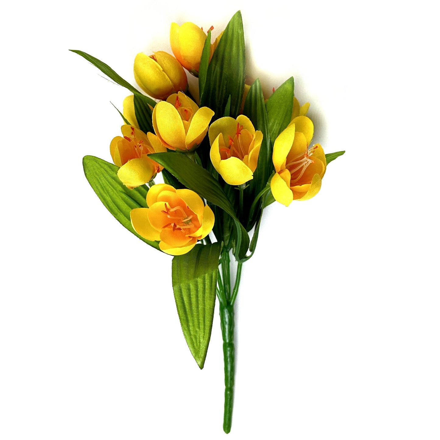 Artificial Crocus Bush 23cm - Yellow