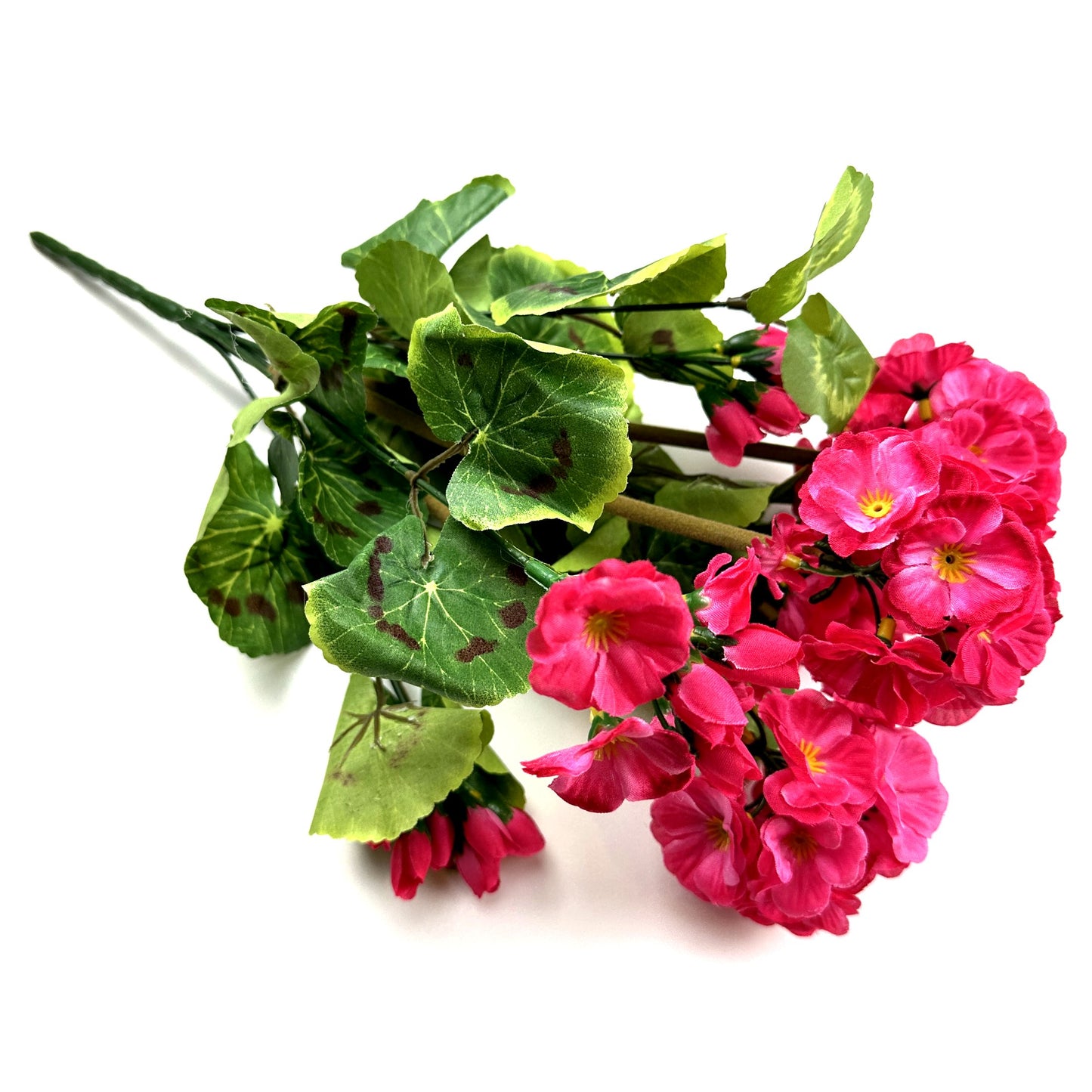 Artificial Geranium Bush With Pink Flowers 38cm