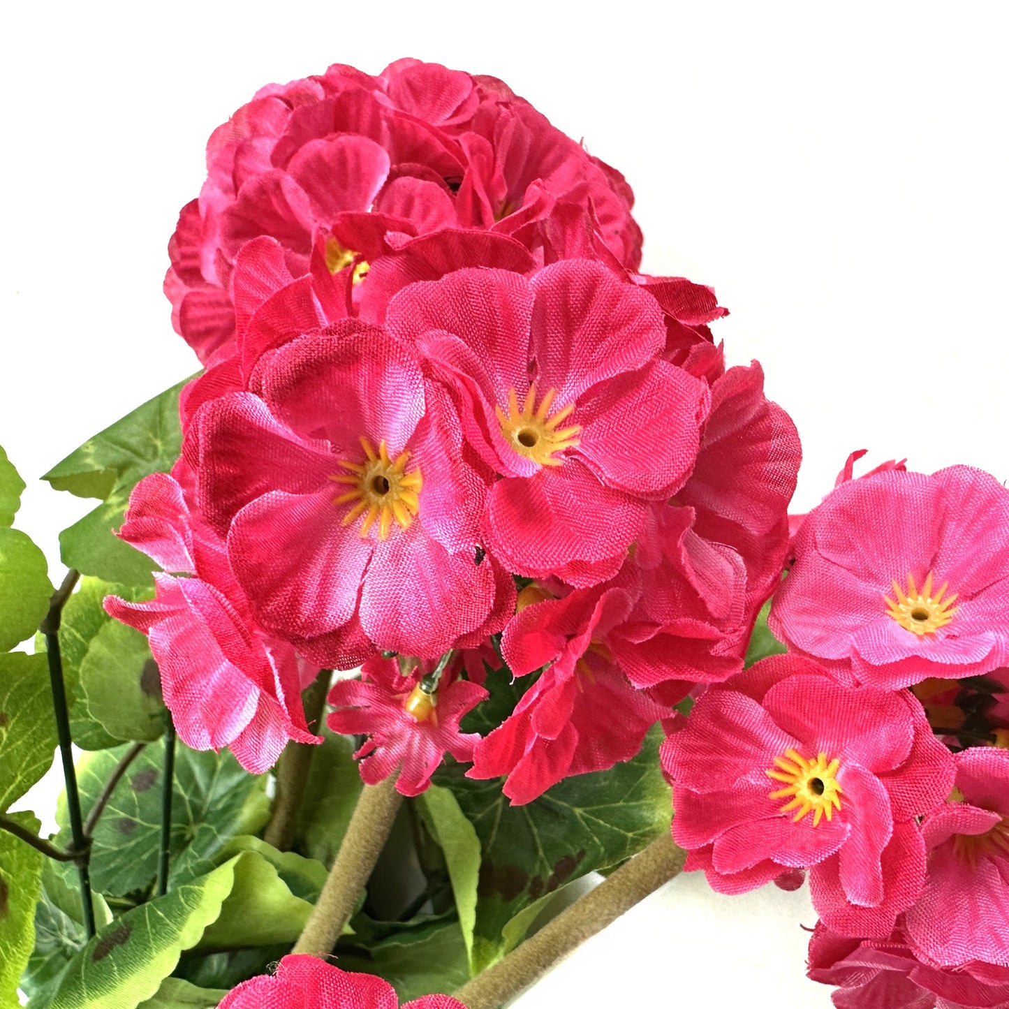 Artificial Geranium Bush With Pink Flowers 38cm