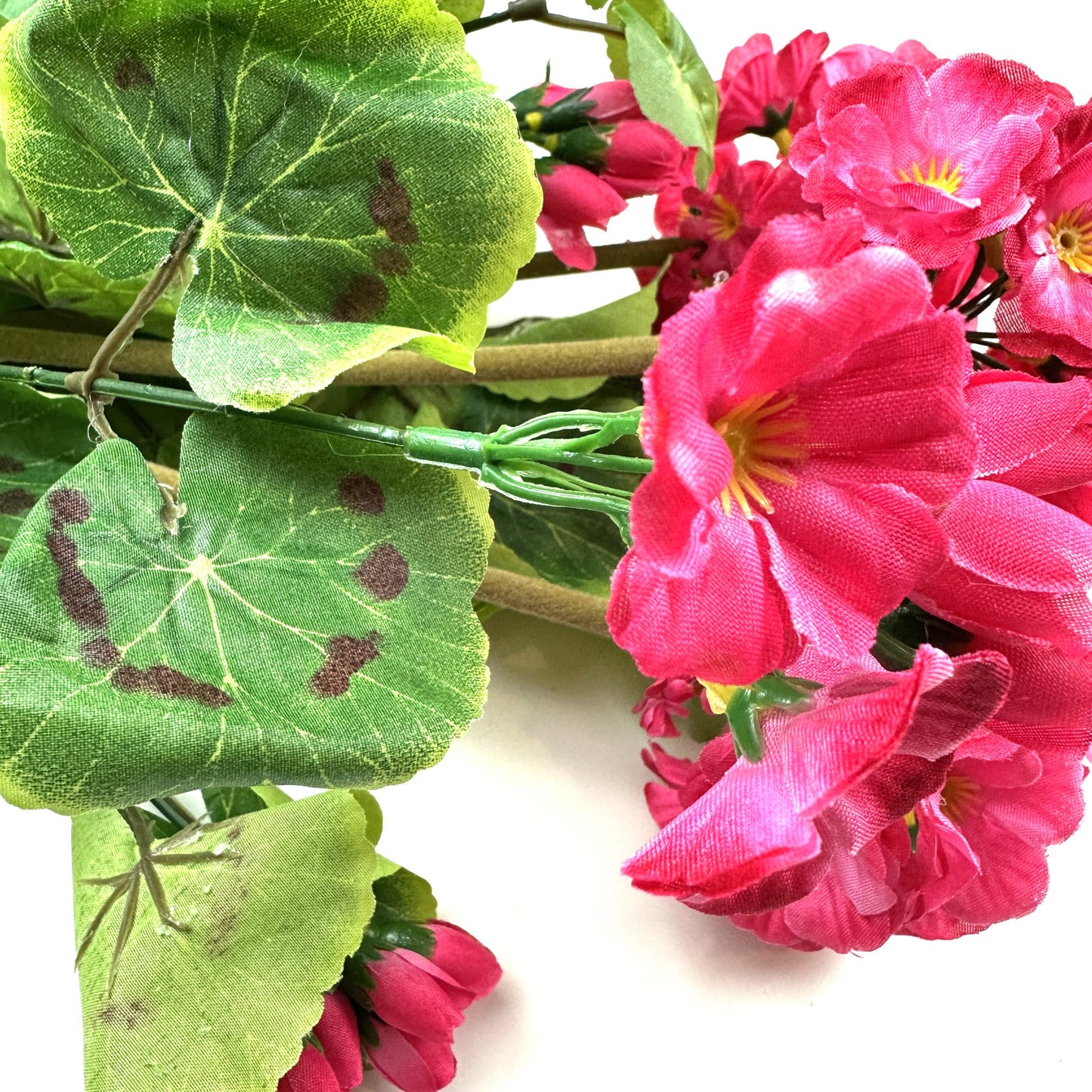 Artificial Geranium Bush With Pink Flowers 38cm