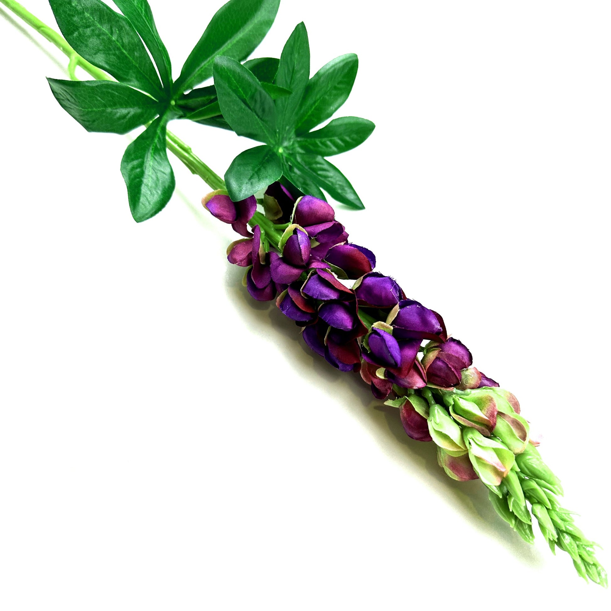 Artificial Lupin Stem With Purple Faux Flowers