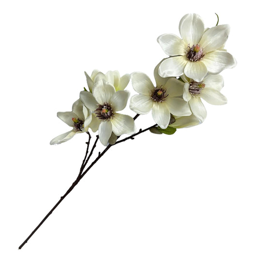 Artificial Magnolia Branch With Cream Flowers 80cm