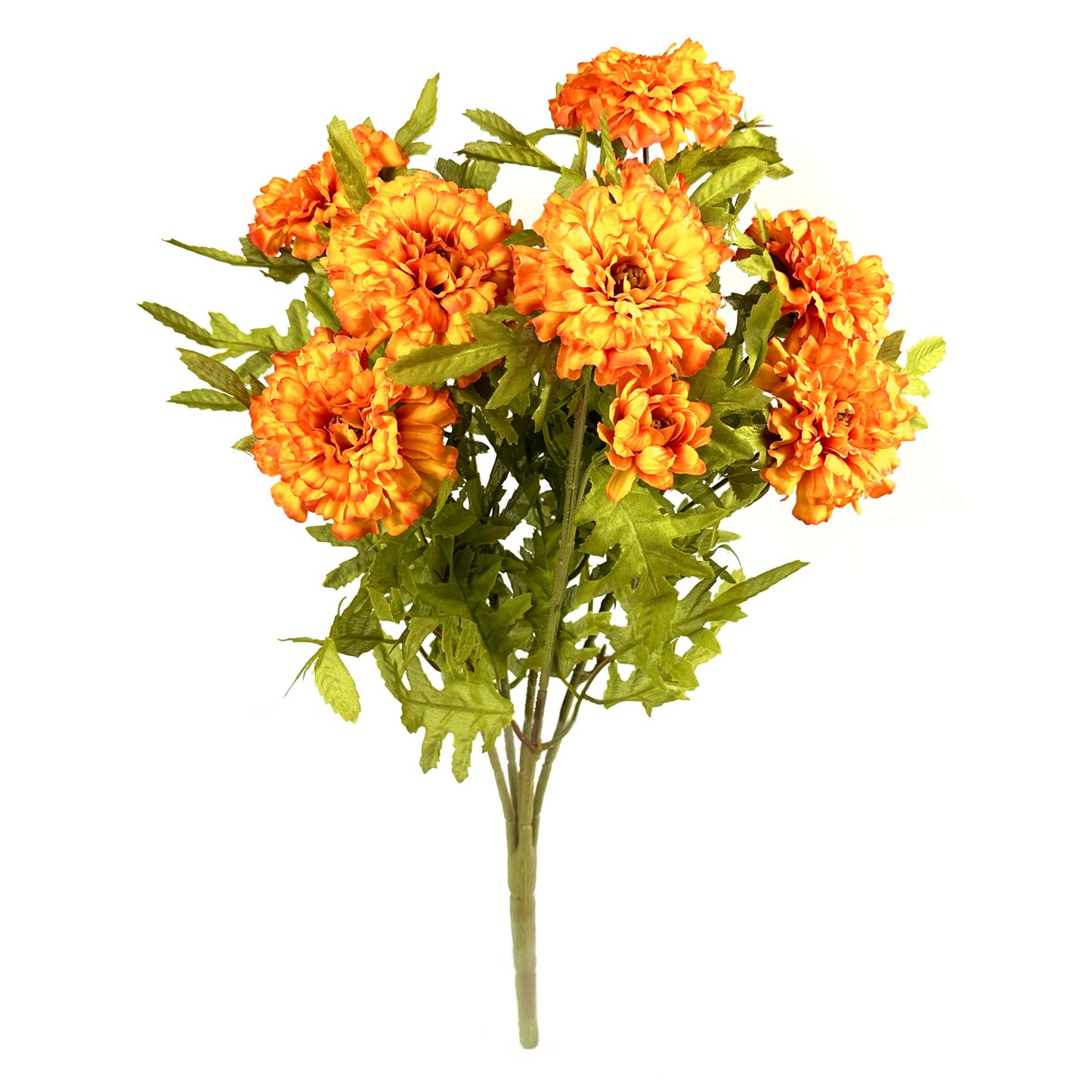 Artificial Marigold Bush With Orange Faux Flowers