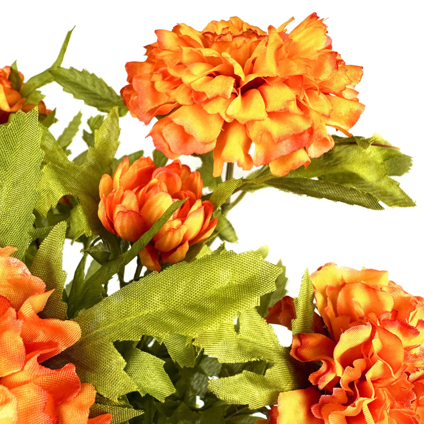 Artificial Marigold Bush 45cm - Orange