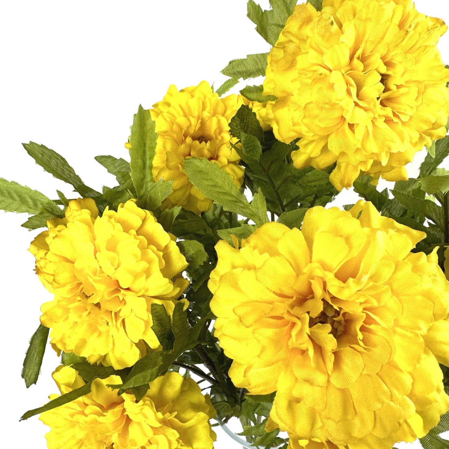 Artificial Marigold Bush 45cm - Yellow