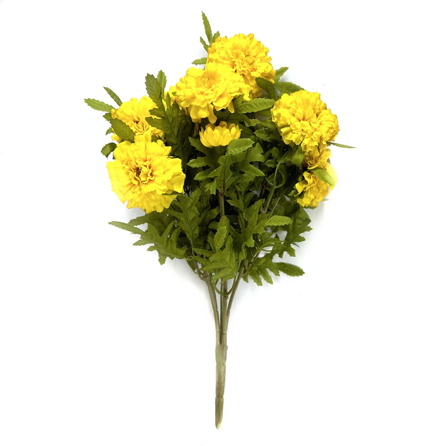 Artificial Marigold Bush 45cm - Yellow