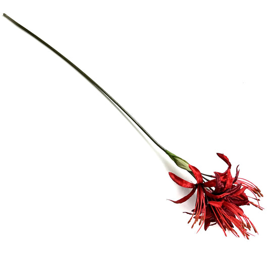 Artificial Nerine Flower Stem With Red Faux Flowers