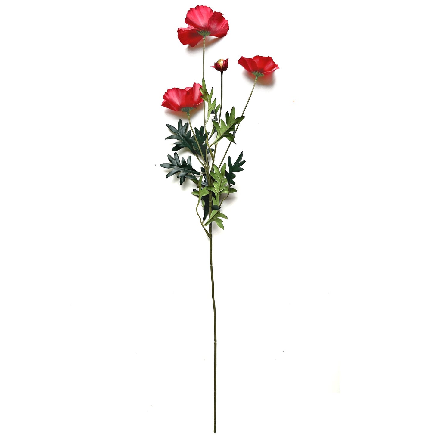 Artificial Red Poppy Flower Spray 77cm