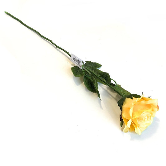 Artificial Elegance Rose Flower Stem Yellow 68cm