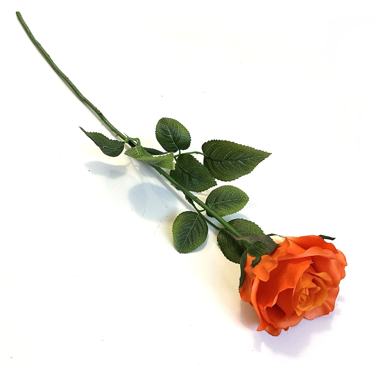 Artificial Rose Stem With Orange Flower