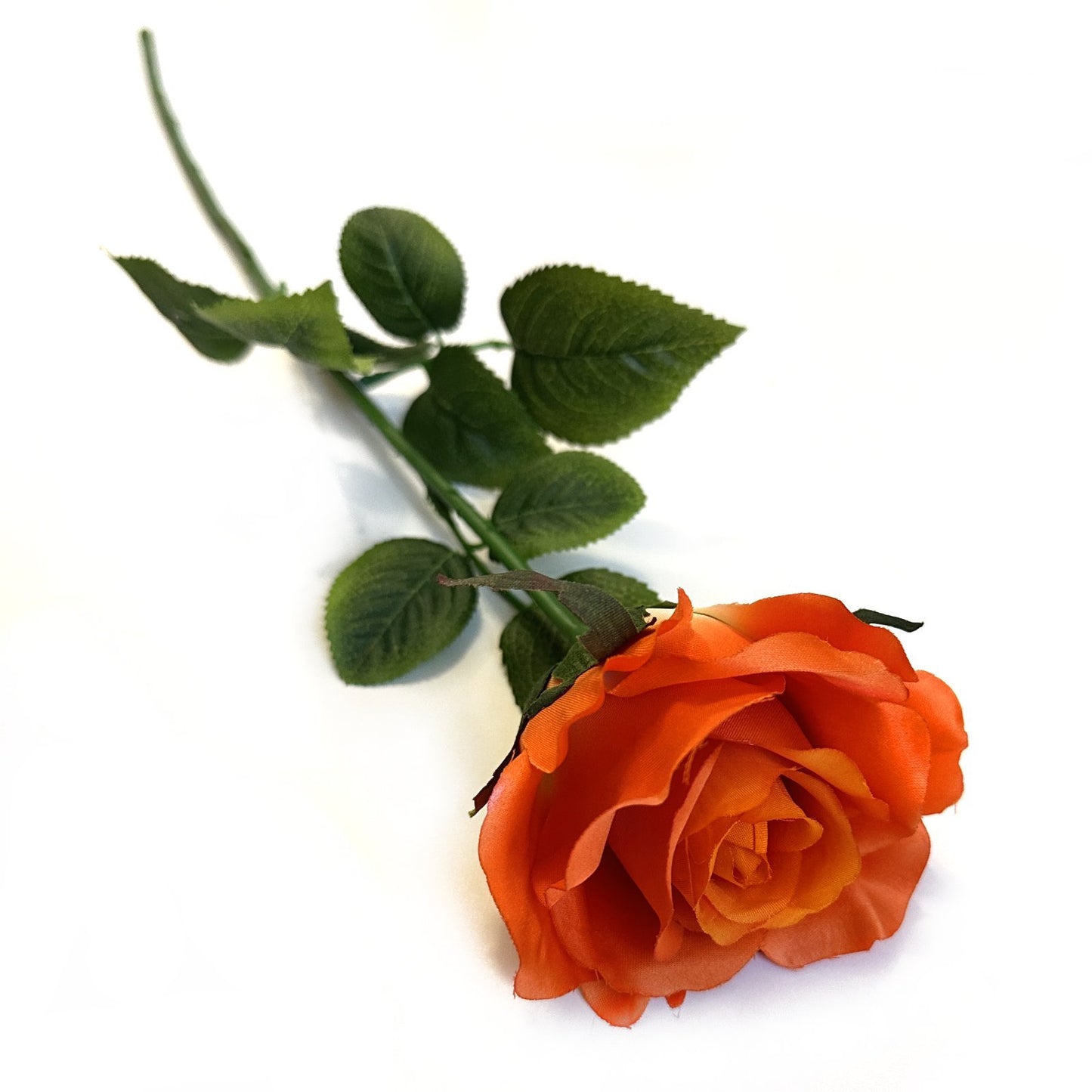 Artificial Elegance Rose Flower Stem Orange 68cm