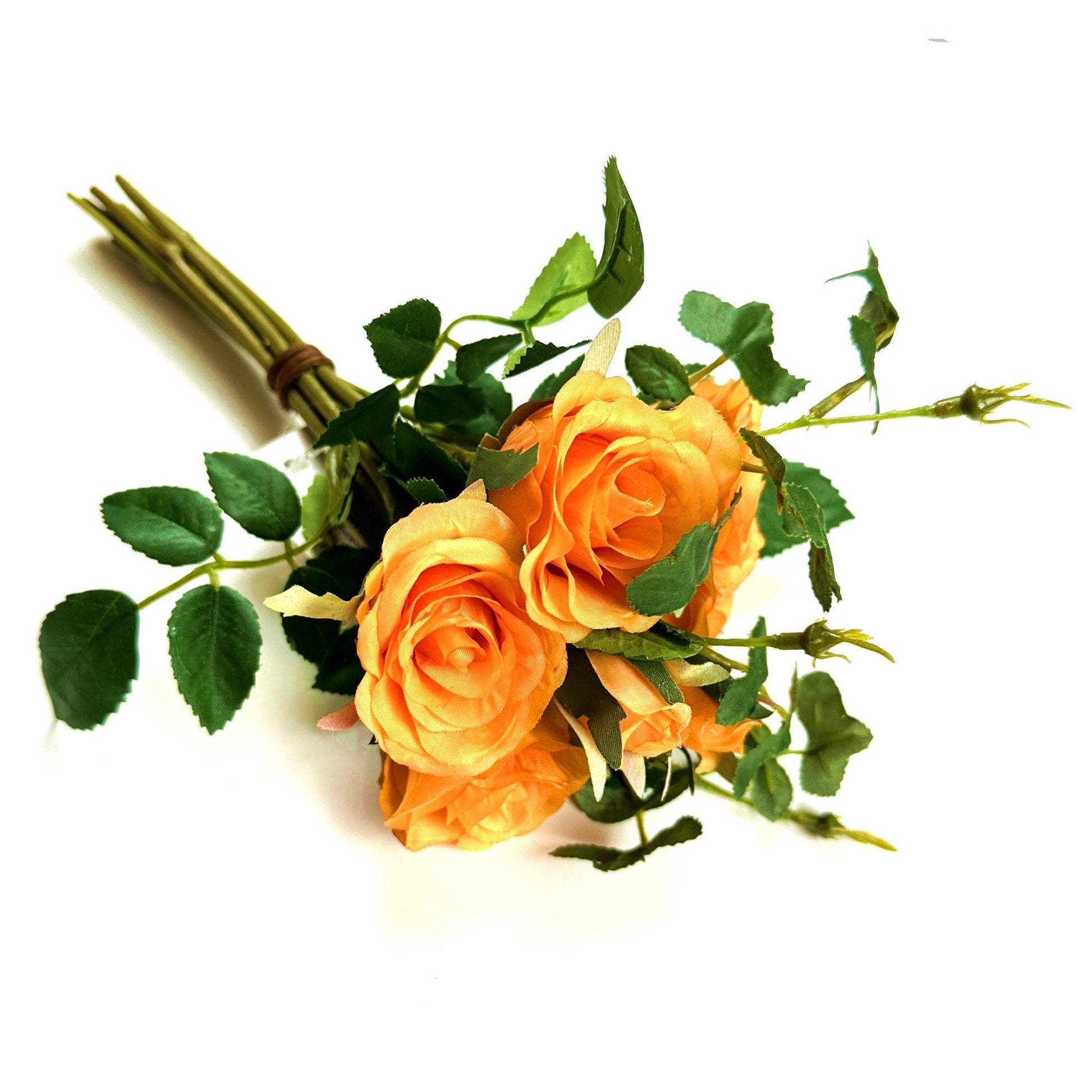 Artificial Rose Bundle 25cm - Orange Faux Flowers