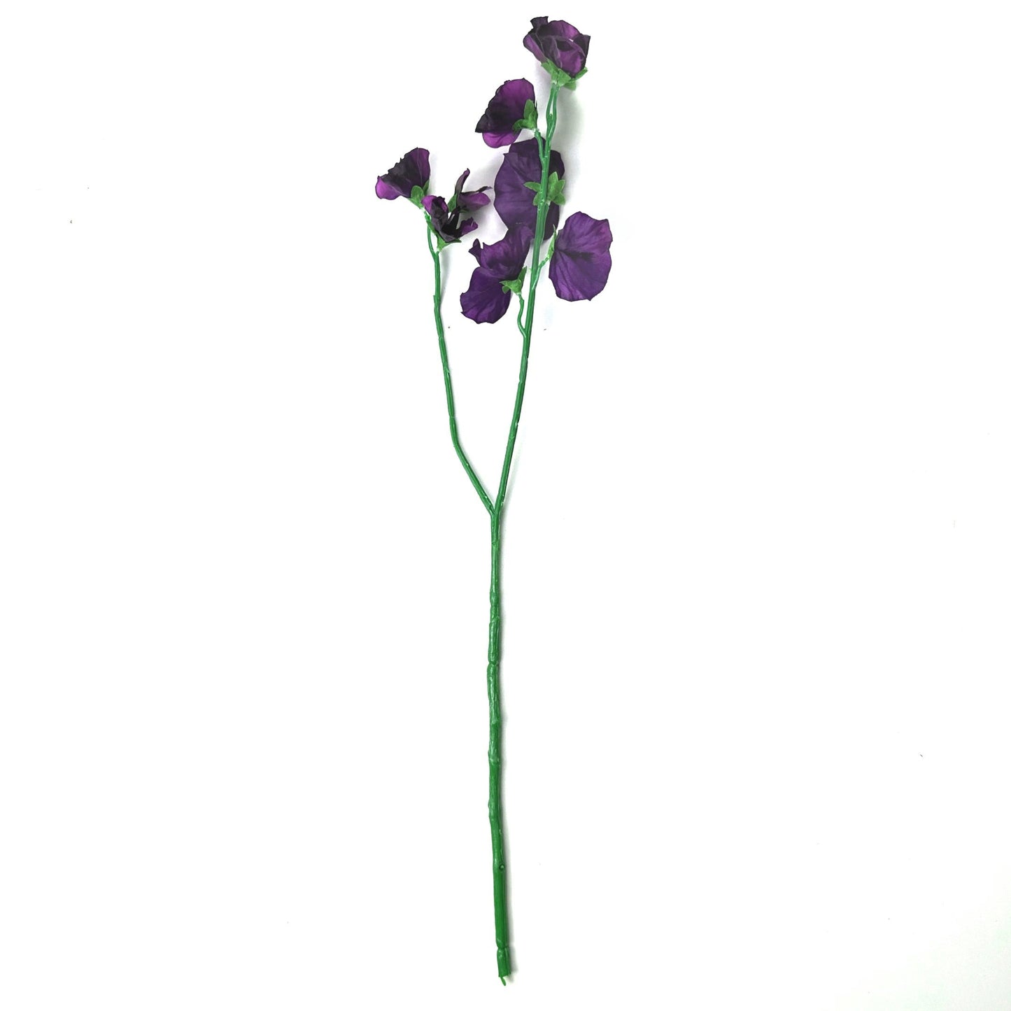 Artificial Sweet Pea Stem With Dark Purple Faux Flowers