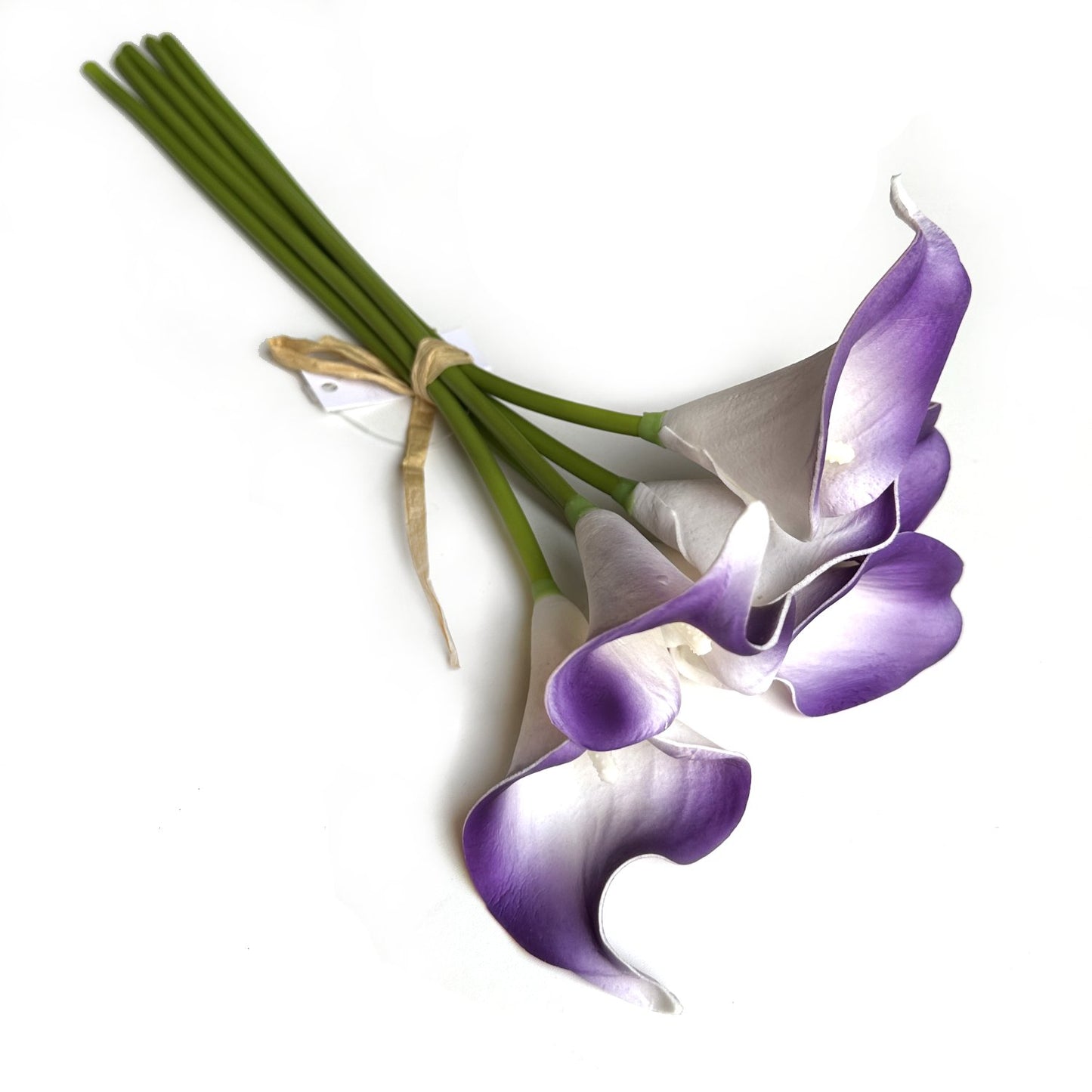 Artificial Calla Lily Real Touch Flower Bundle - Purple/White