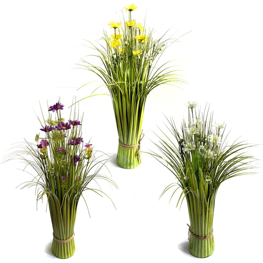 Artificial Grass and Wildflower Arrangement 57cm