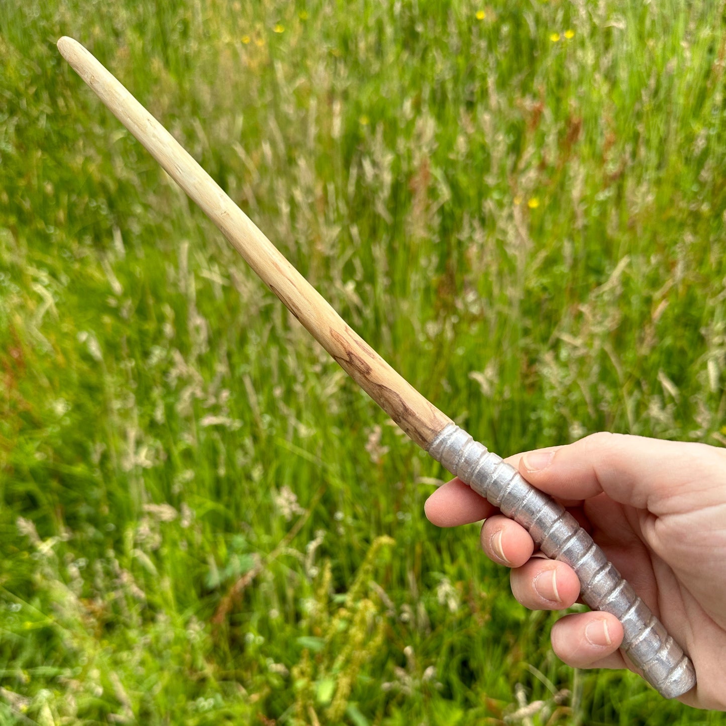 Hand Carved Natural Ash Wooden 'Unicorn' Wand 36cm