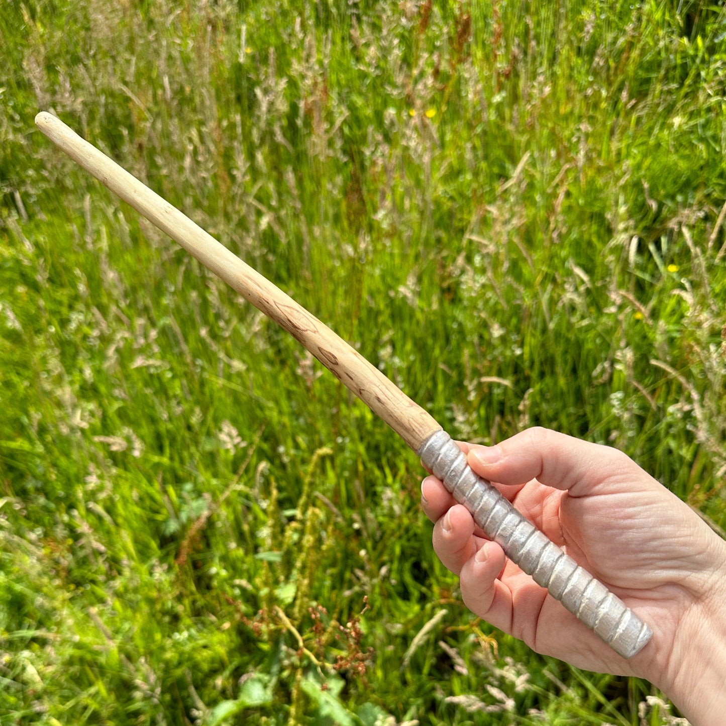 Hand Carved Natural Ash Wooden 'Unicorn' Wand 36cm