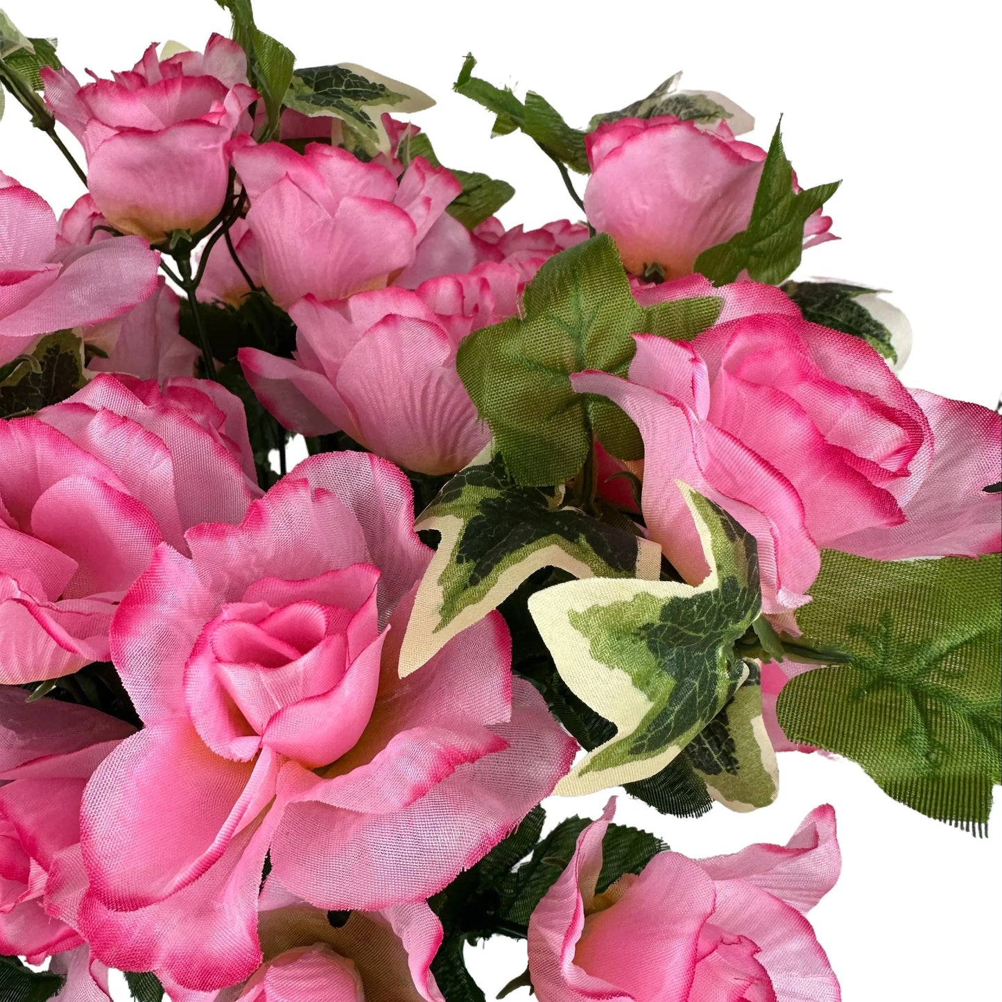 Artificial Pink Rose Flower Grave Pot Arrangement