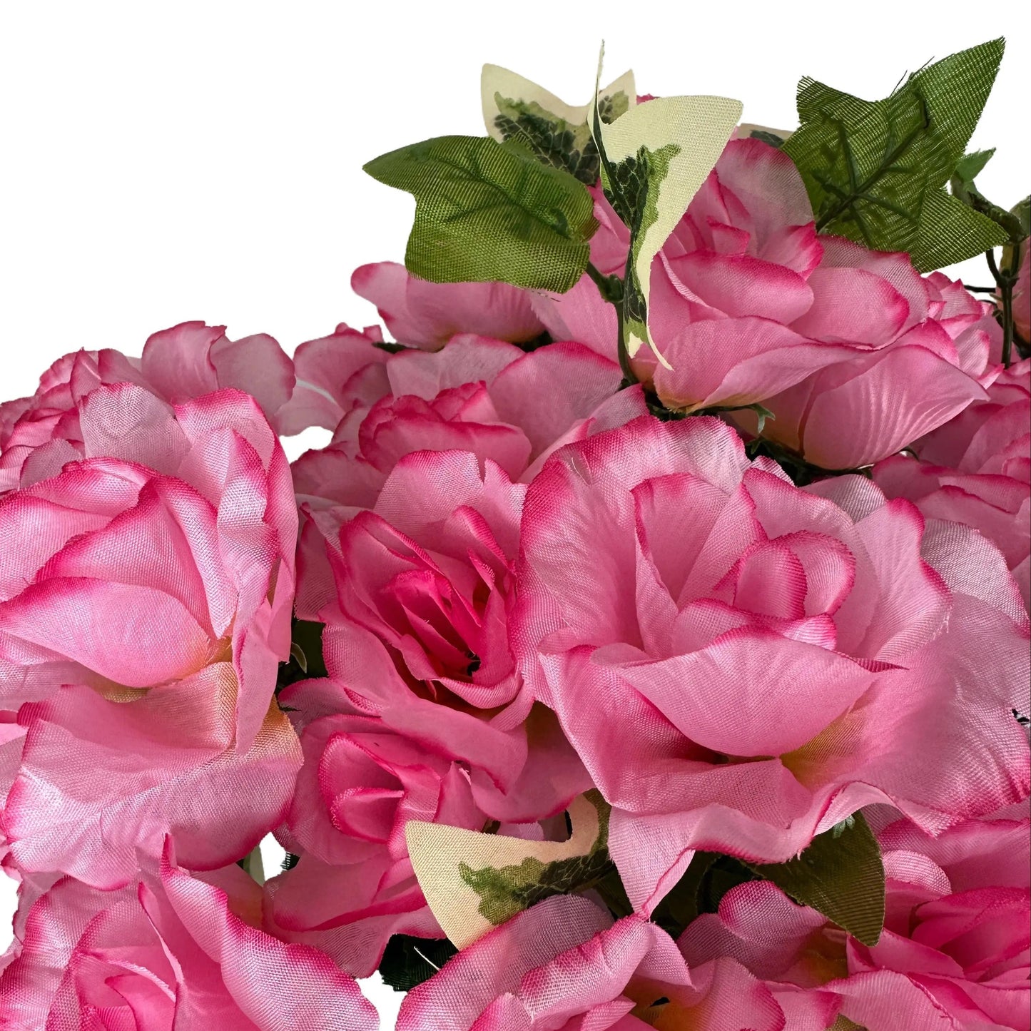 Artificial Pink Rose Flower Grave Pot Arrangement