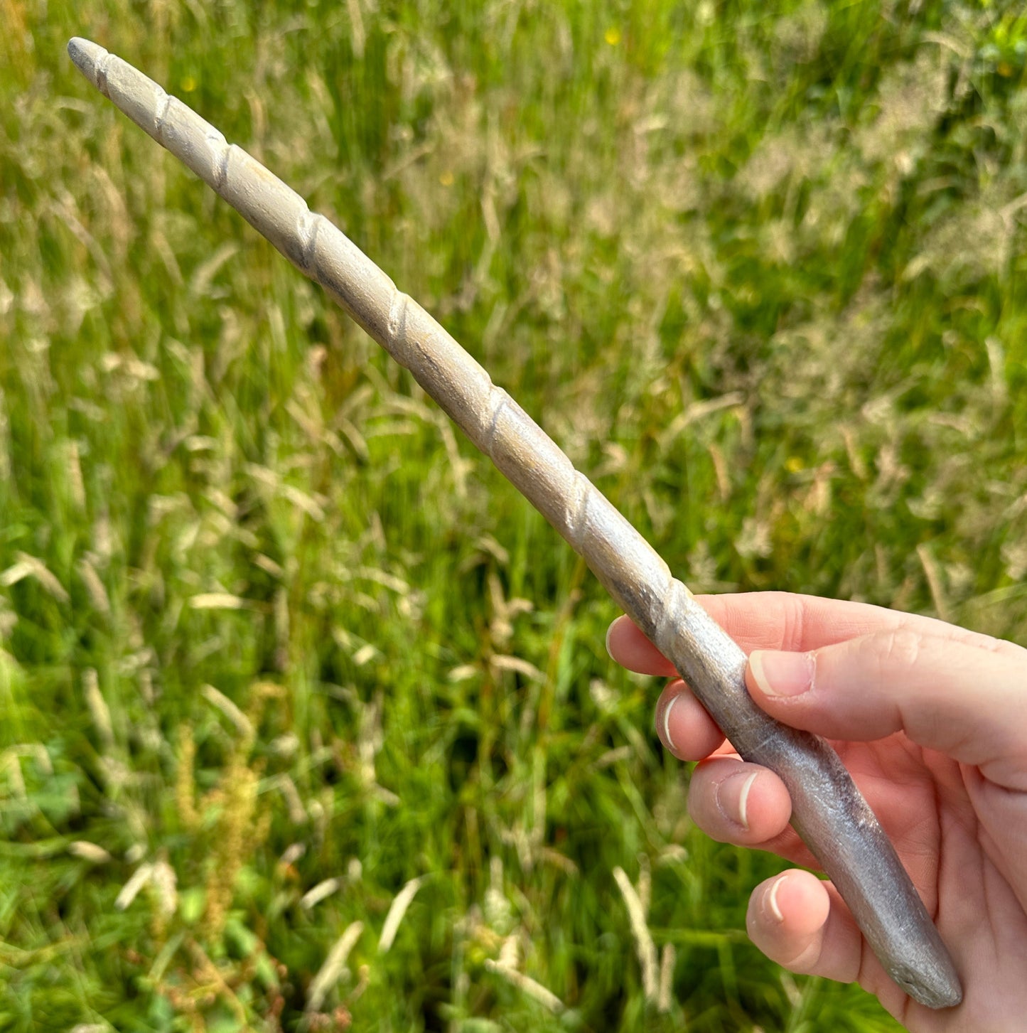 Hand Carved Natural Wooden Wand 27cm