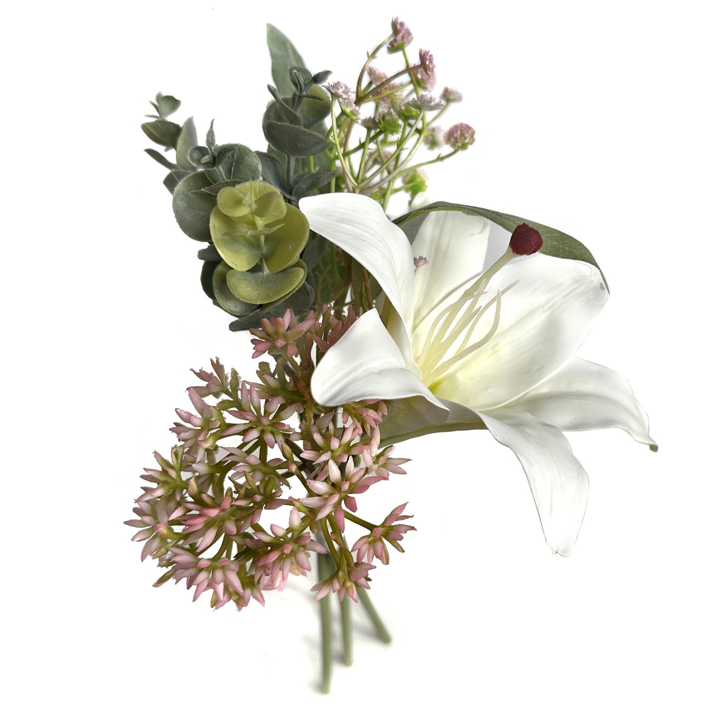 Artificial Lily and Foliage Bundle - Ivory