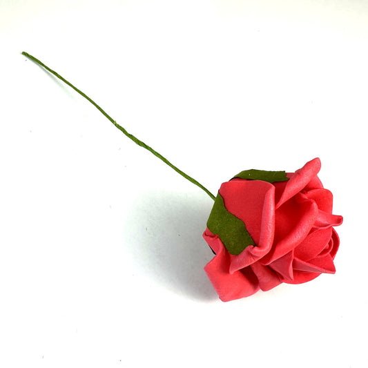 Artificial Foam Red Rose Flower Stem 24cm