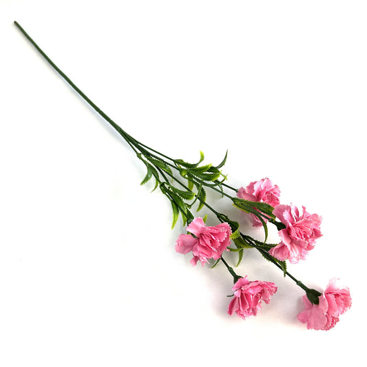 Artificial Carnation Flower Stem with Pink Faux Flowers