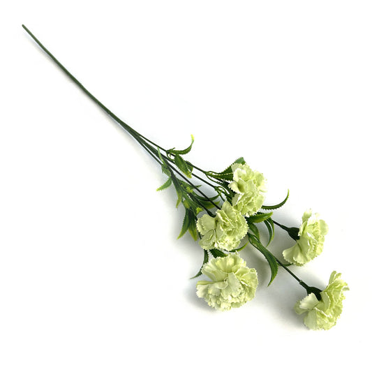 Artificial Carnation Flower Stem with Lime Green Faux Flowers