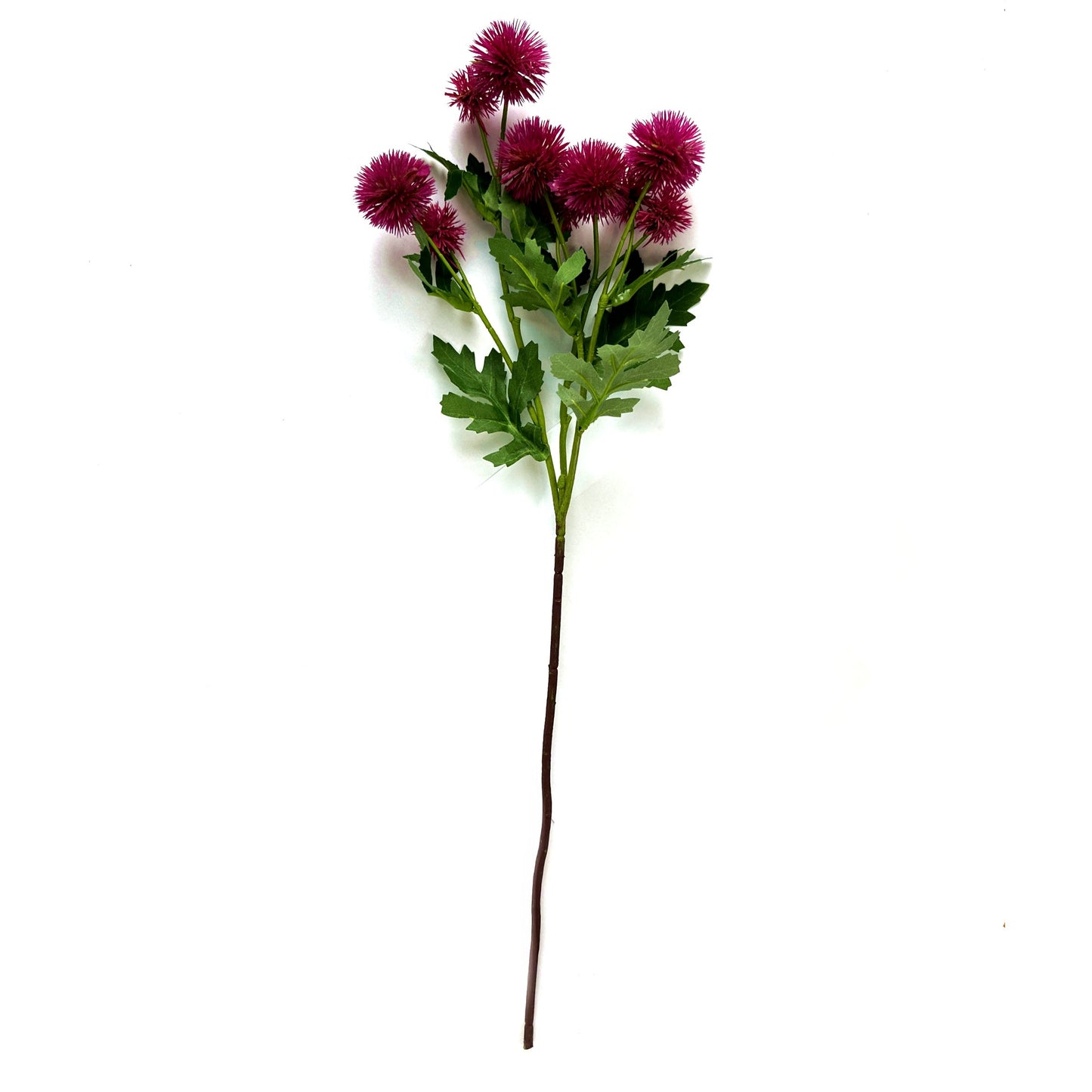 Artificial Pompom Dahlia Flower Spray Hot Pink Purple 56cm