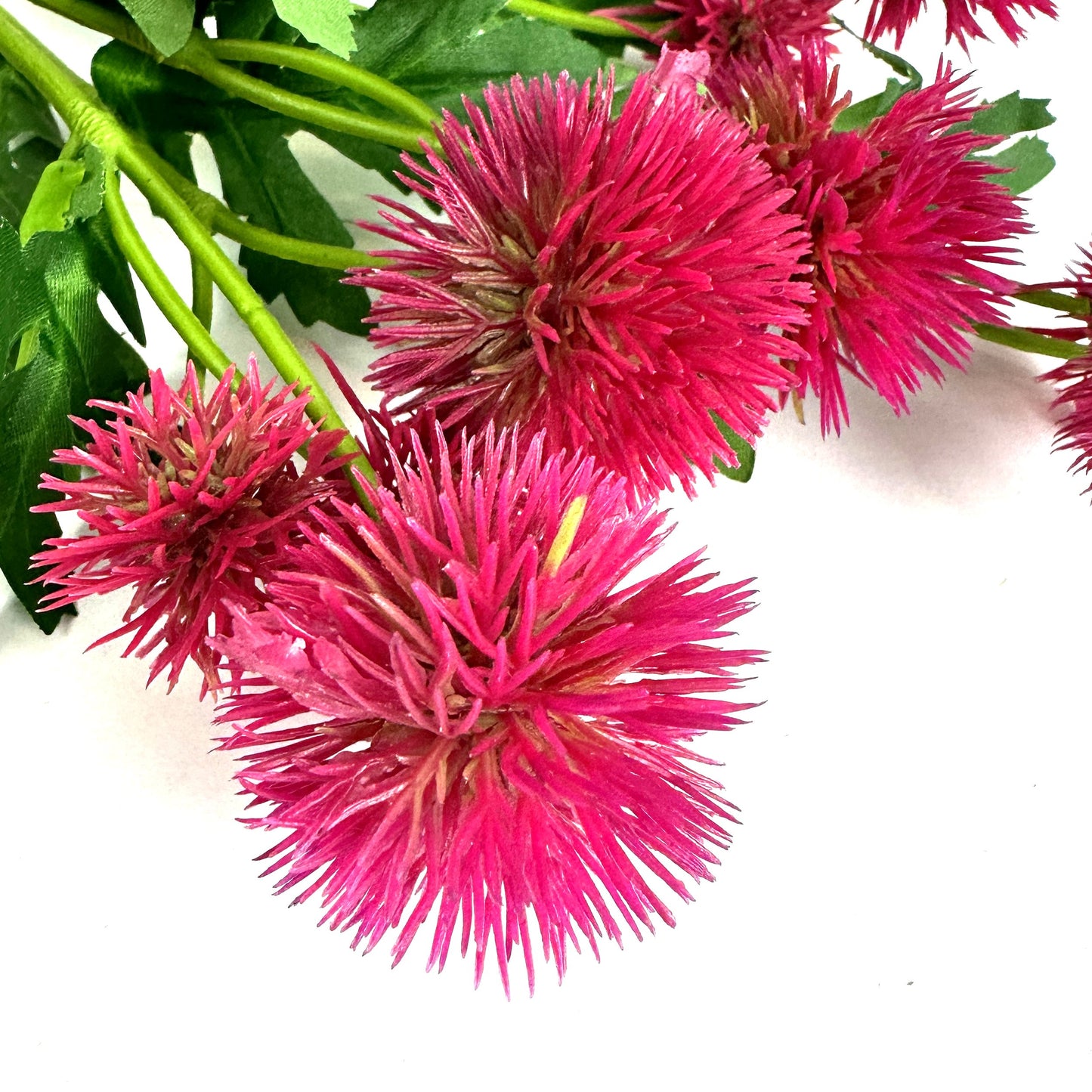 Artificial Pompom Dahlia Flower Spray Hot Pink Purple 56cm