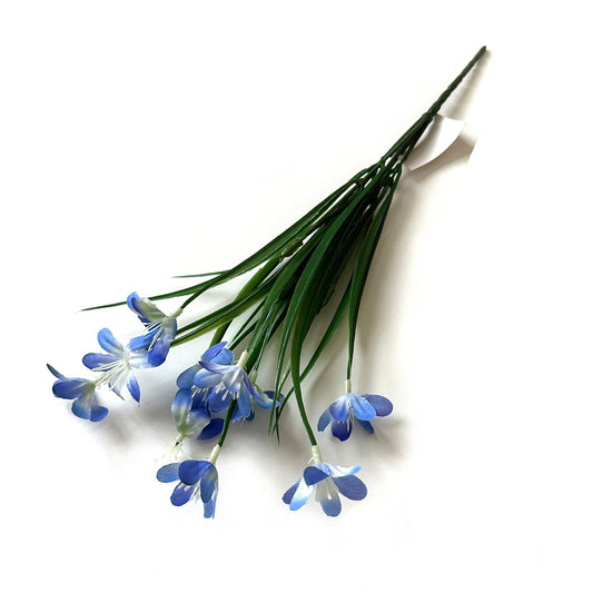 Artificial Glory Bush Plant With Faux Blue Flowers