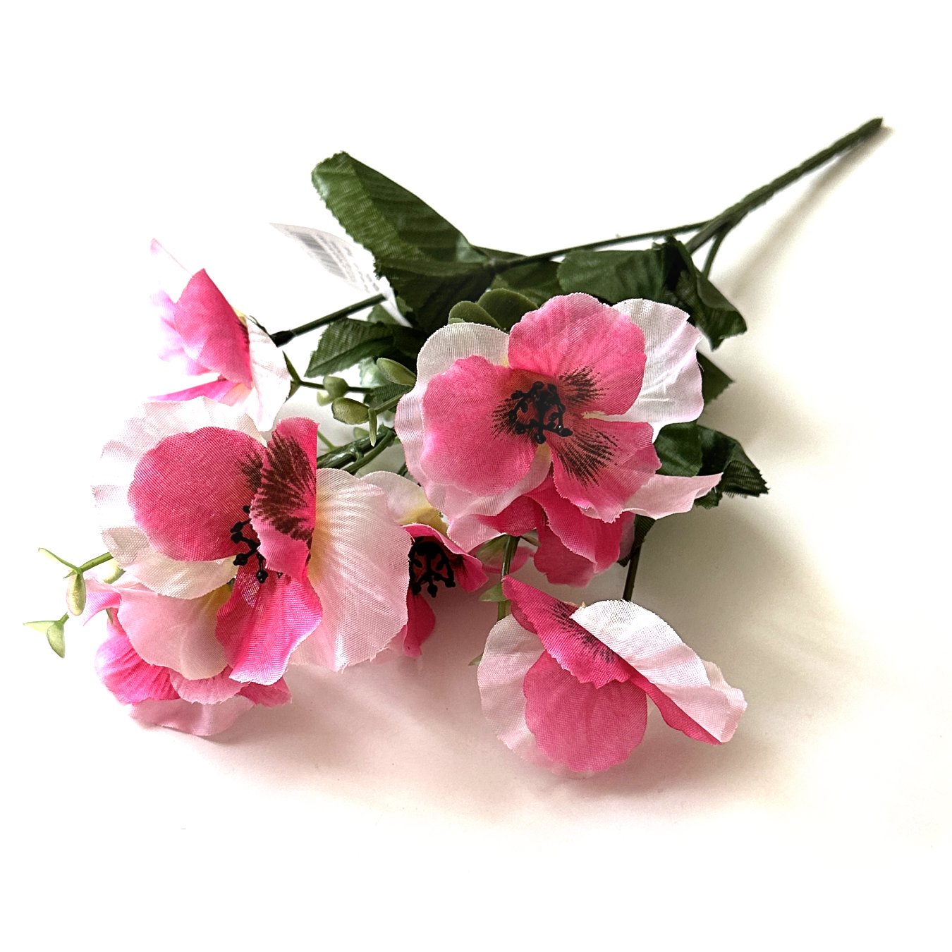 Artificial Pansy Plant - Light Pink Flowers