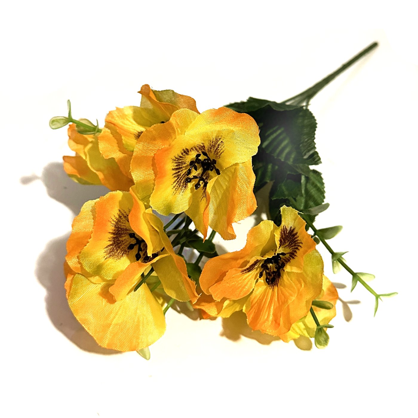 Artificial Pansy Plant - Yellow Flowers