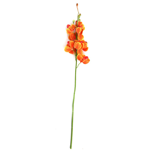 Artificial Orange Mokara Orchid Flower Stem 49cm