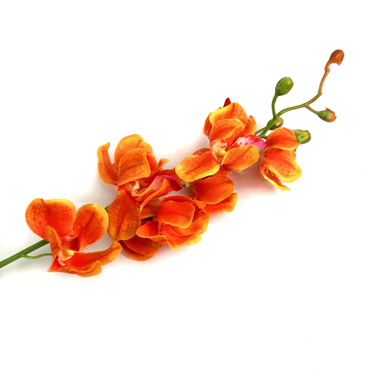 Artificial Orange Mokara Orchid Flower Stem 49cm