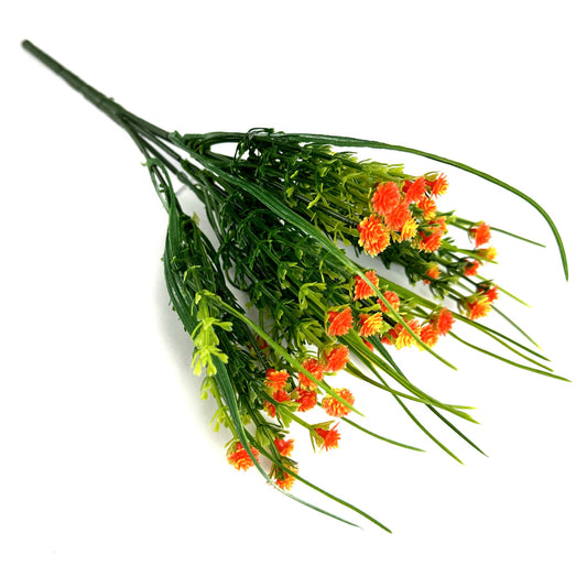 Artificial Gypsophila Bush 30cm with Orange Flowers