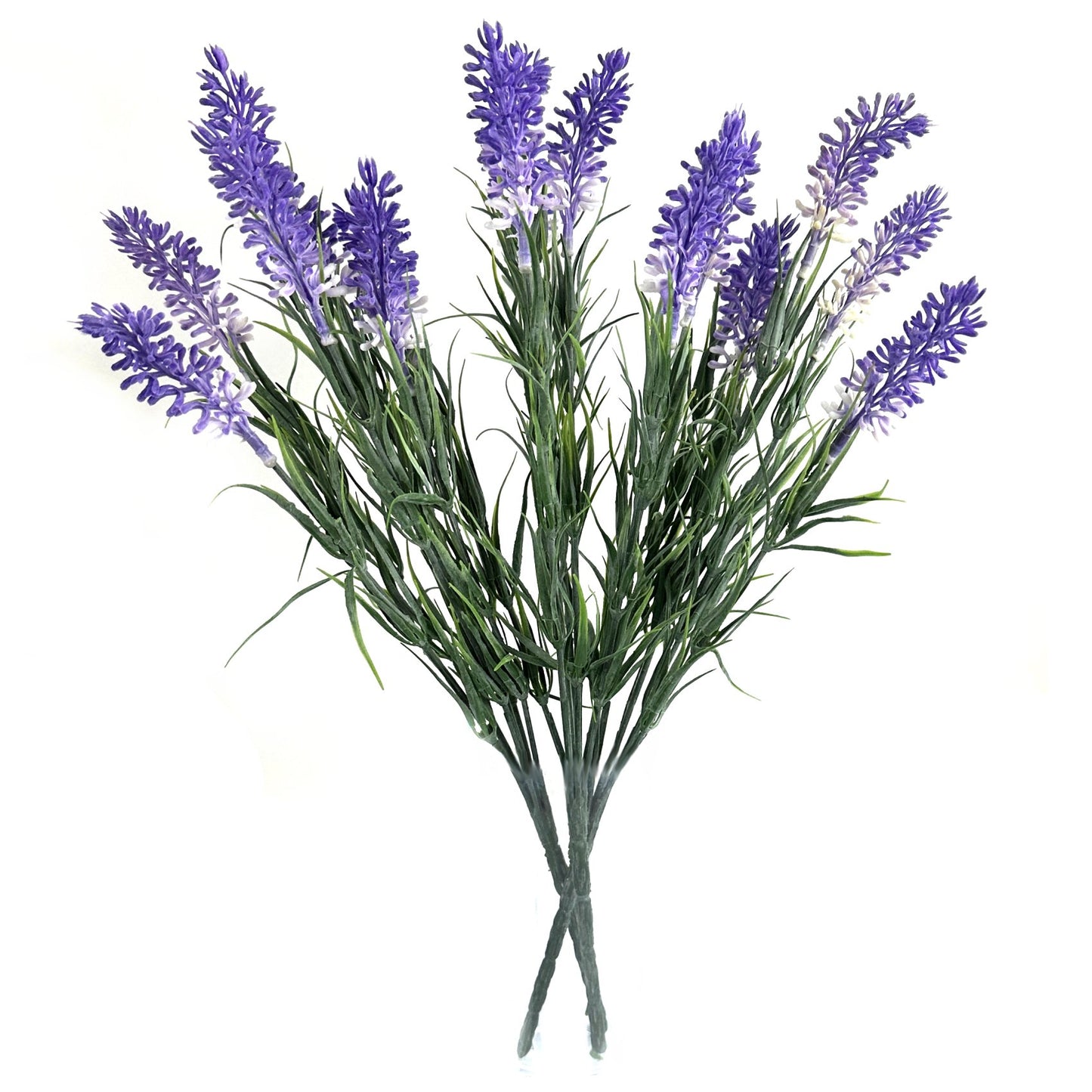 Artificial Lavender Flower Bush 34cm - White/Purple