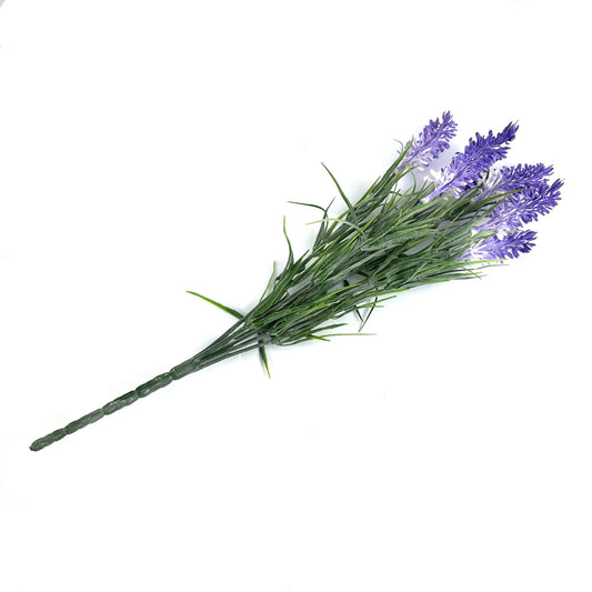 Artificial Lavender Flower Bush 34cm - White/Purple