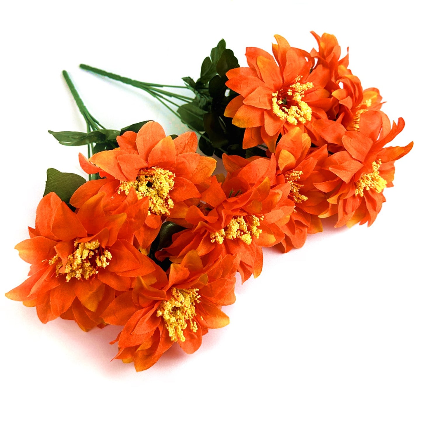 Artificial Zinnia Flower Bush 35cm - Orange