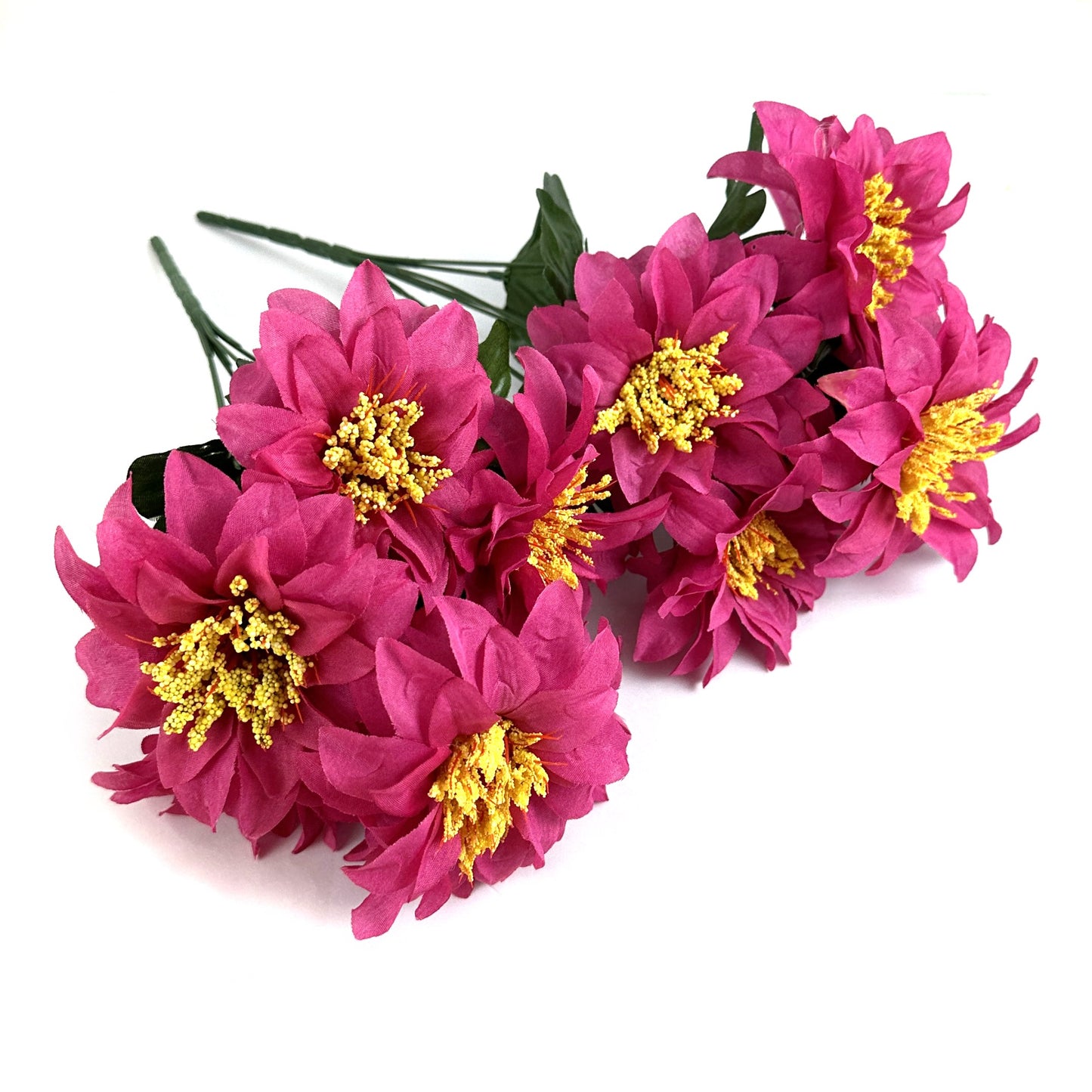 Artificial Zinnia Flower Bush 35cm - Hot Pink