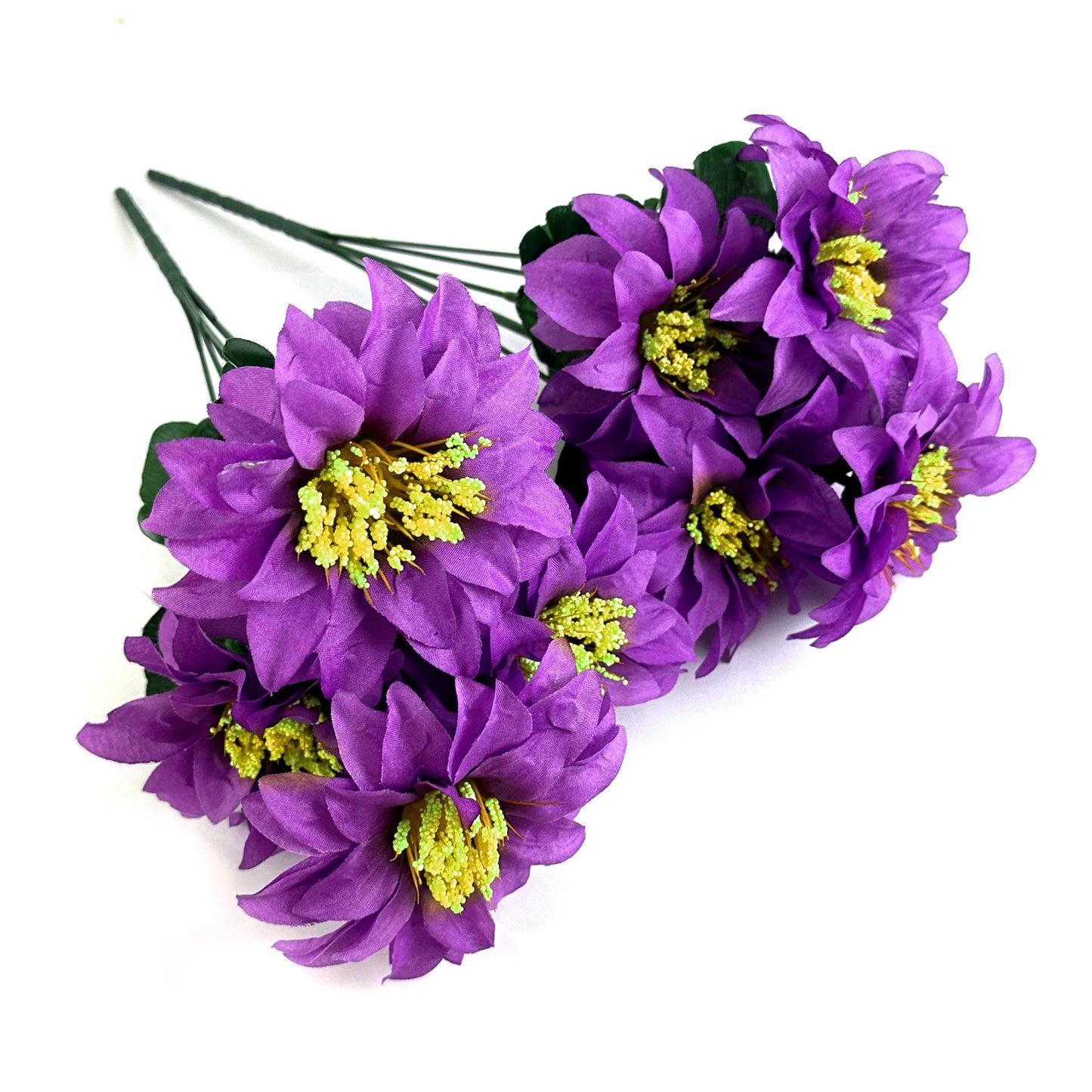 Artificial Zinnia Flower Bush 35cm - Purple