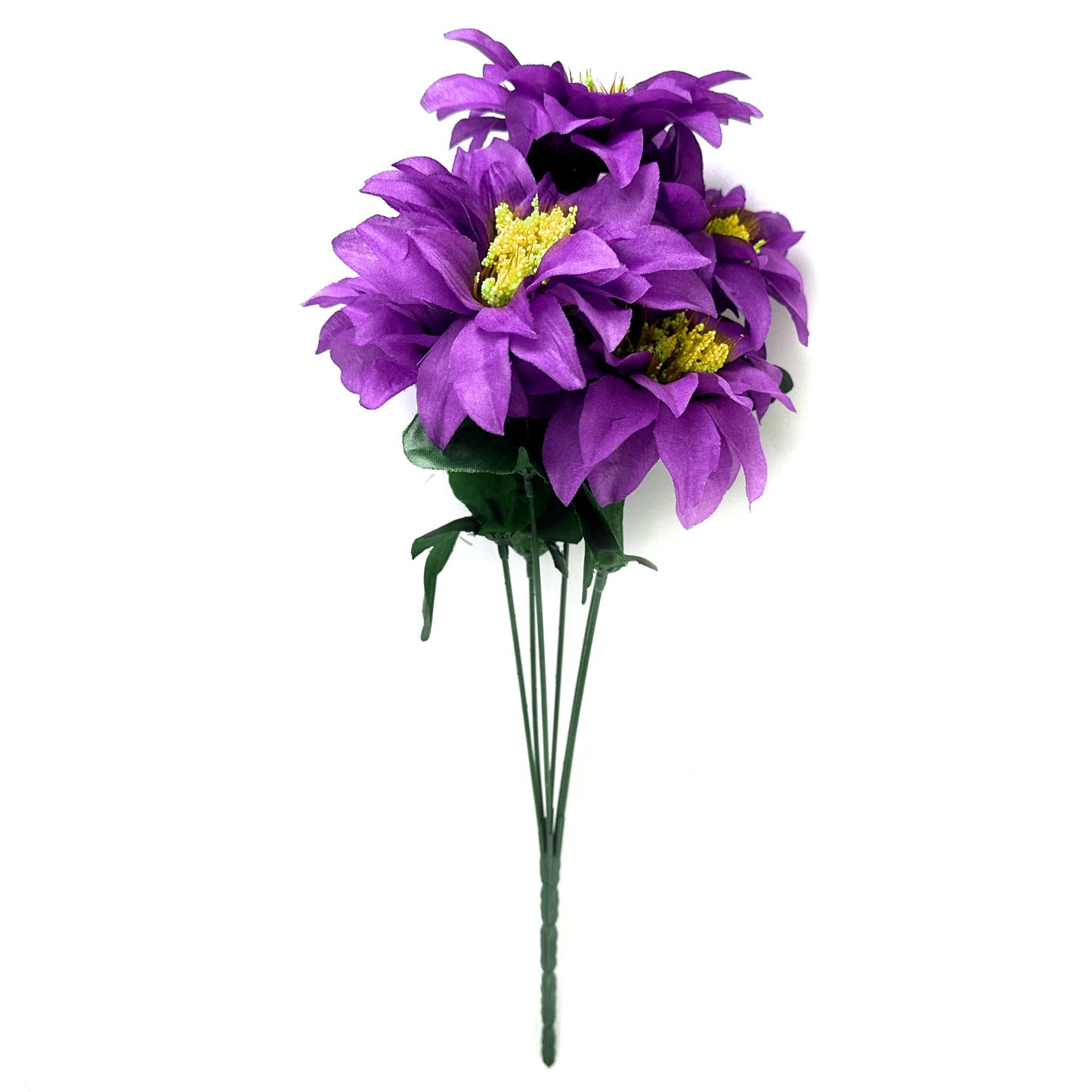 Artificial Zinnia Flower Bush 35cm - Purple