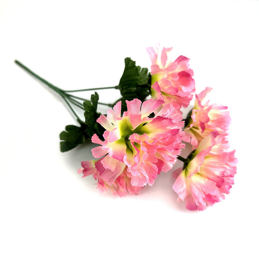 Artificial Carnation Flower Bush 33cm - Pink