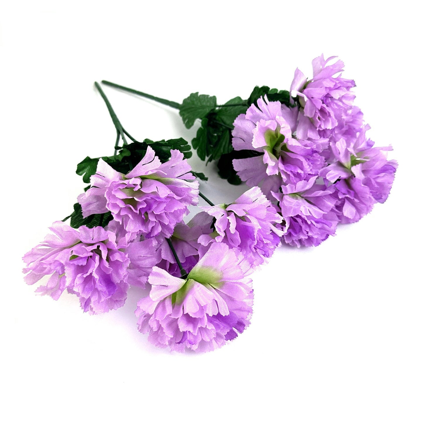 Artificial Carnation Flower Bush 33cm - Purple