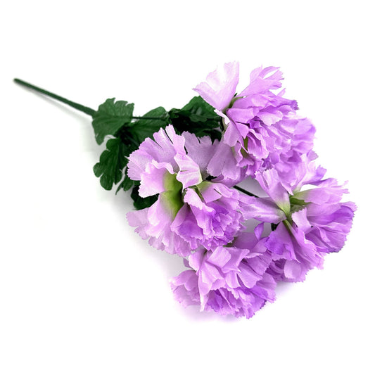 Artificial Carnation Bushes with Purple Faux Flowers