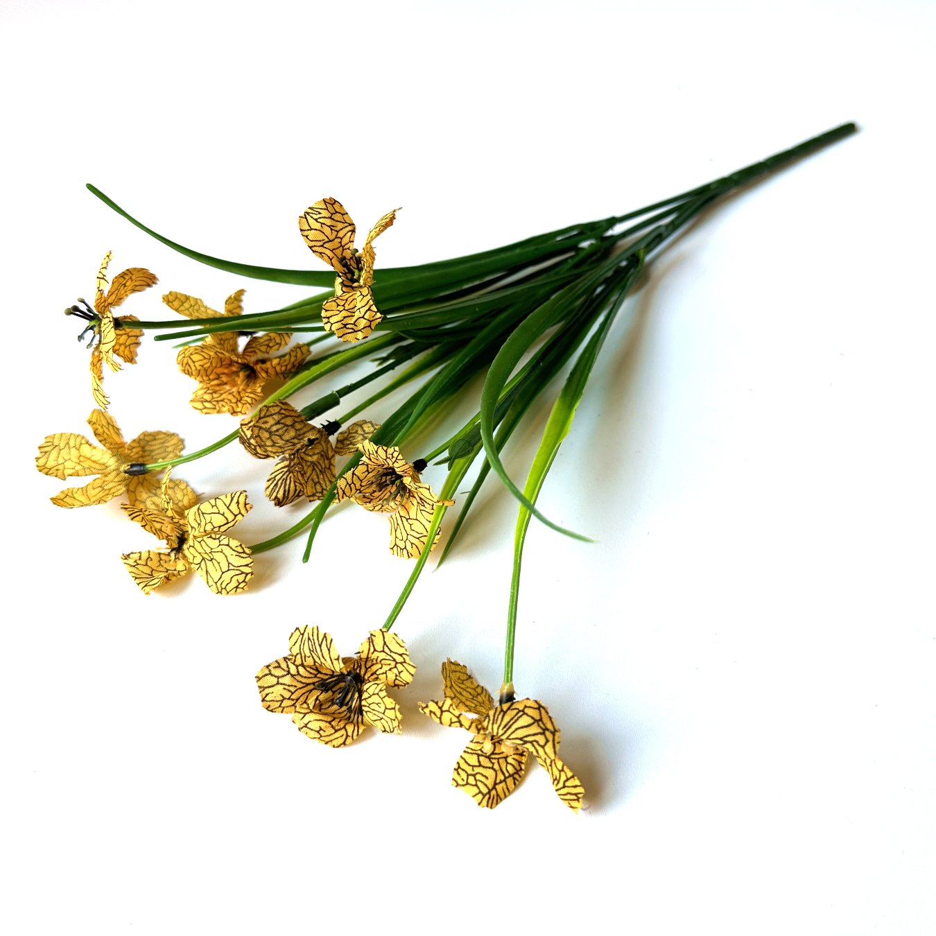 Artificial Cuban Bulrush Bush With Yellow Faux Flowers