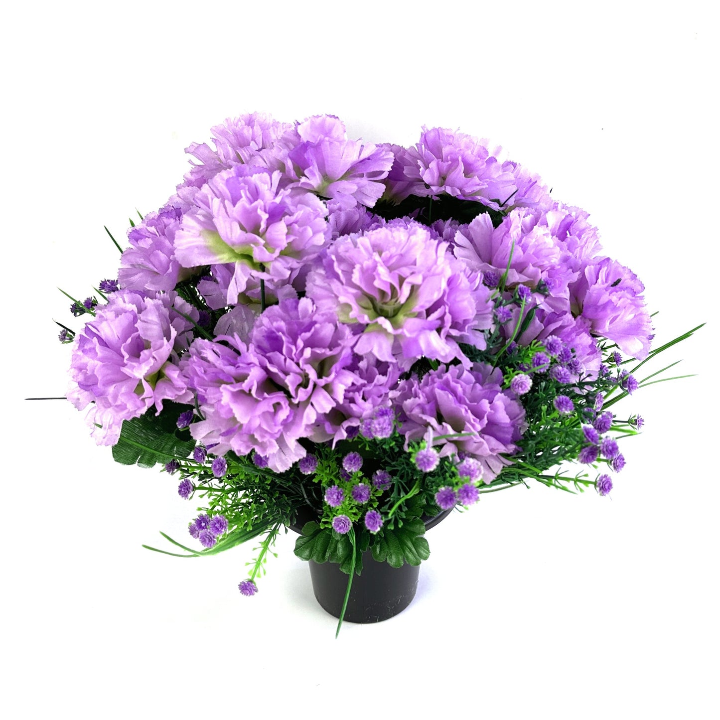 Artificial Purple Carnation Flower Grave Pot Flower Arrangement