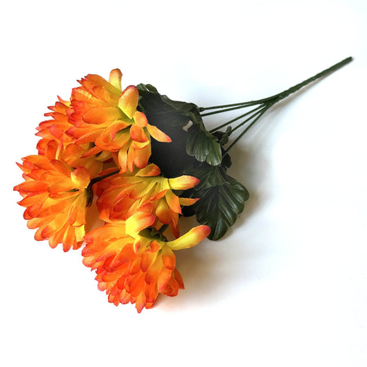 Artificial Chrysanthemum Plant with Orange Faux Flowers