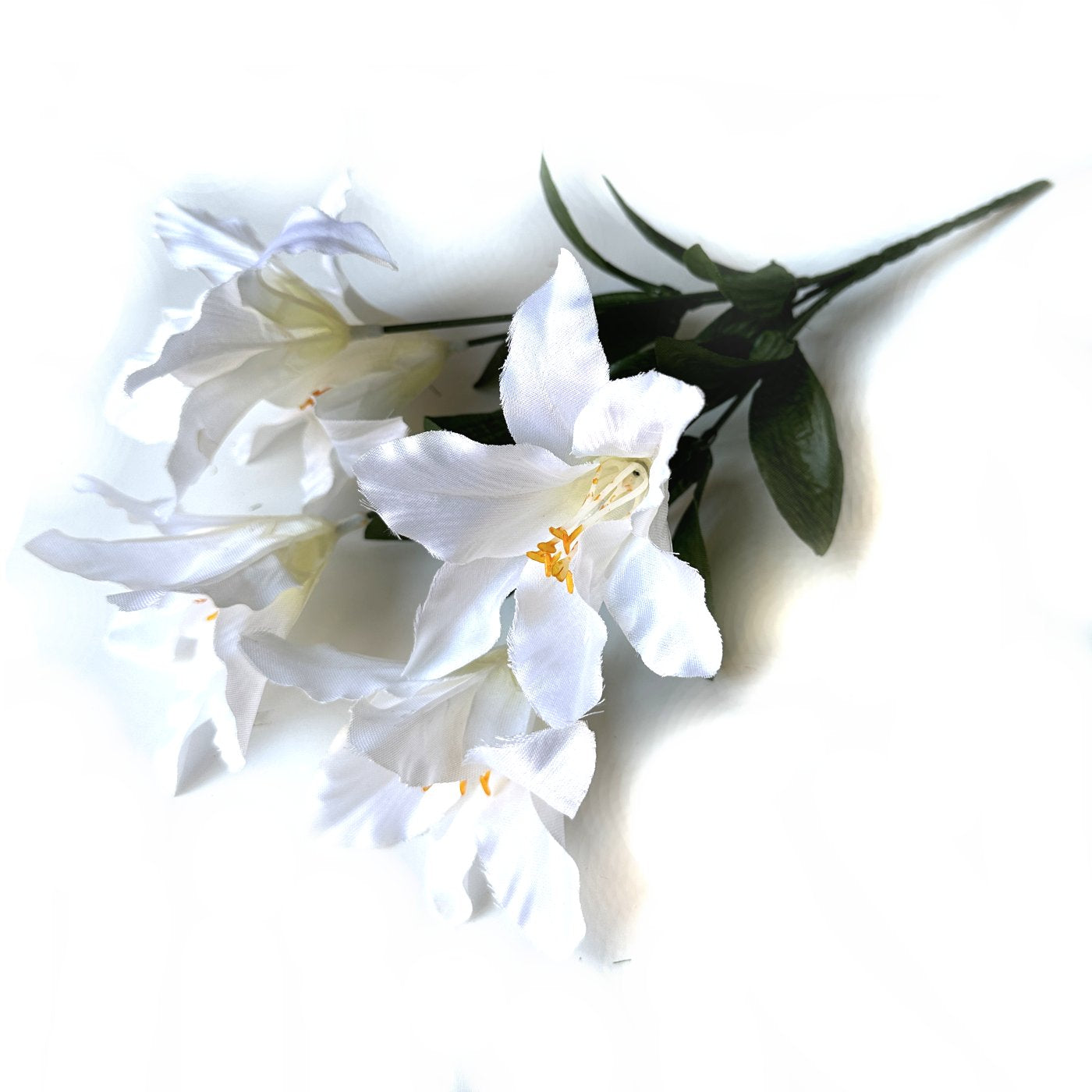 Artificial Daylily Plant With White Faux Flowers