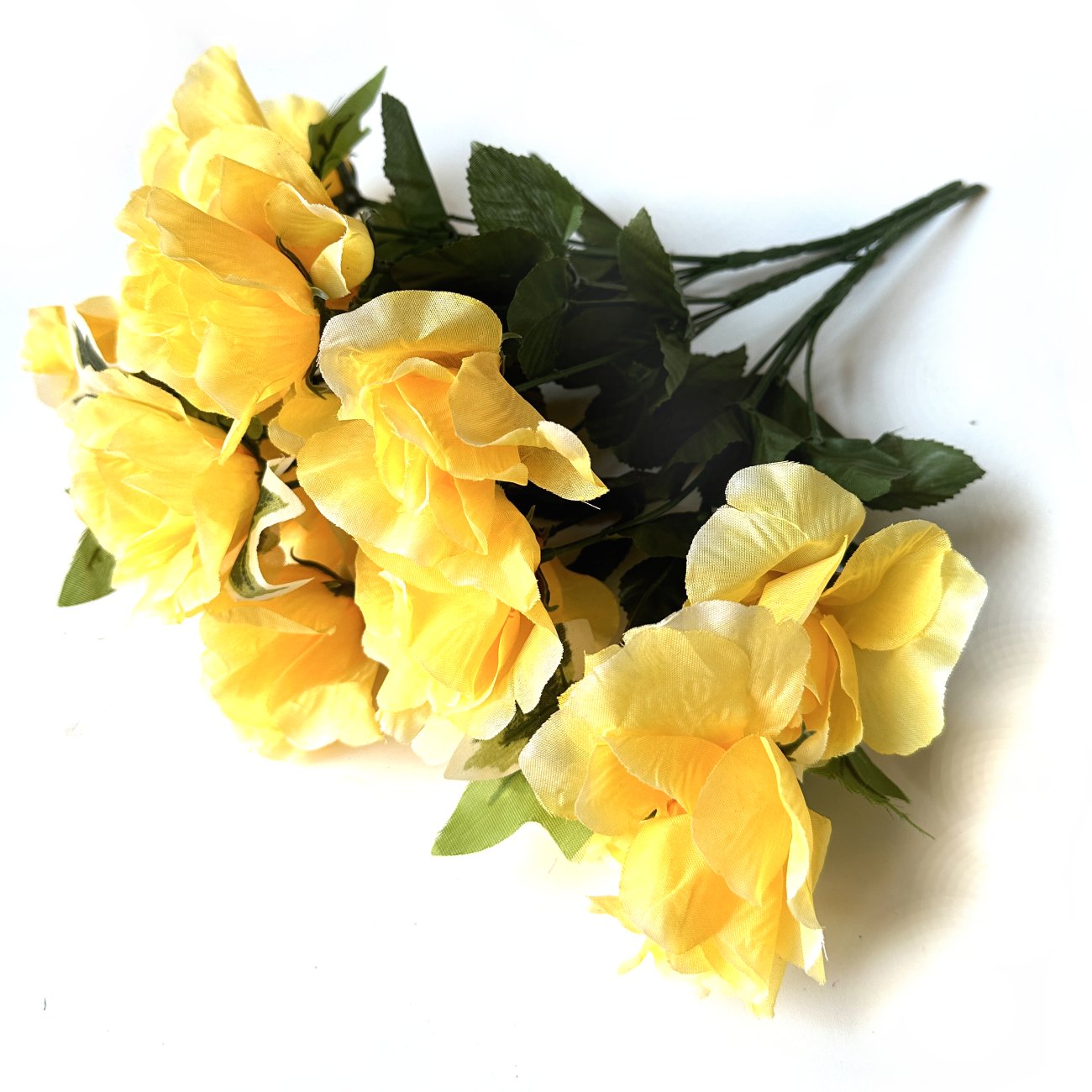 Artificial Rose and Ivy Bushes Plant - Yellow Flowers